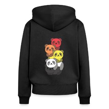 Lithsexuell Flag Pride LGBTQ süße Panda - Frauen Premium Bio Zip Hoodie - Schwarz - Hinten - Julia (174cm)