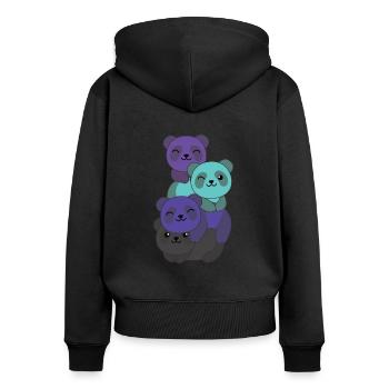 alexigender drapeau fierté lgbtq panda mignon - Sweat à capuche zippé Premium bio Femme - noir - Dos - Julia (174cm)