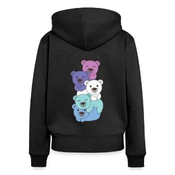 Spectrasexual Flag Pride LGBTQ Ours mignon - Sweat à capuche zippé Premium bio Femme - noir - Dos - Julia (174cm)