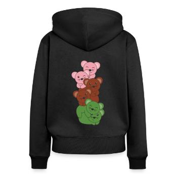 Gynosexuell Flag Pride LGBTQ süße Maus - Frauen Premium Bio Zip Hoodie - Schwarz - Hinten - Julia (174cm)