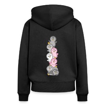 Demigirl Flag Pride LGBTQ Cute Penguin - Women's Premium Organic Zip Hoodie - black - Back - Julia (174cm)