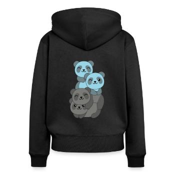 Autosexuell Flag Pride LGBTQ süße Panda - Frauen Premium Bio Zip Hoodie - Schwarz - Hinten - Julia (174cm)