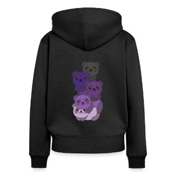 Enbian Flag Pride LGBTQ süßer Panda Haufen - Frauen Premium Bio Zip Hoodie - Schwarz - Hinten - Julia (174cm)