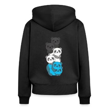 Mascic Flag Pride LGBTQ süße Panda - Frauen Premium Bio Zip Hoodie - Schwarz - Hinten - Julia (174cm)