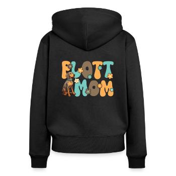 Plott Hound Groovy Plott Maman - Sweat à capuche zippé Premium bio Femme - noir - Dos - Julia (174cm)