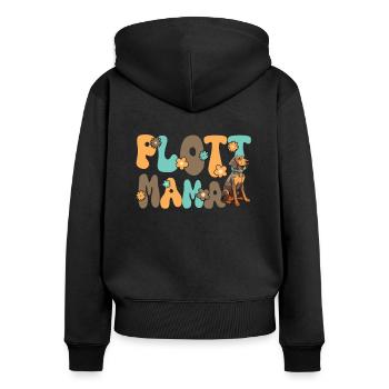 Plott Hound Groovy Plott Maman - Sweat à capuche zippé Premium bio Femme - noir - Dos - Julia (174cm)