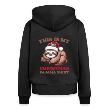 Sloth Mouse Christmas Pajamas Sloths - Women's Premium Organic Zip Hoodie - black - Back - Julia (174cm)