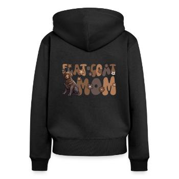 Retriever à poil plat Groovy Maman à poil plat - Sweat à capuche zippé Premium bio Femme - noir - Dos - Julia (174cm)