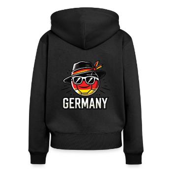 Soccer Ball with Germany Flag Funny Ball - Women's Premium Organic Zip Hoodie - black - Back - Julia (174cm)