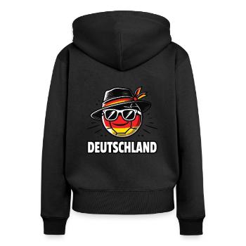Soccer Ball with Germany Flag Funny Ball - Women's Premium Organic Zip Hoodie - black - Back - Julia (174cm)