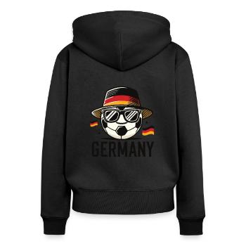 Soccer Ball with Germany Flag Funny Ball - Women's Premium Organic Zip Hoodie - black - Back - Julia (174cm)