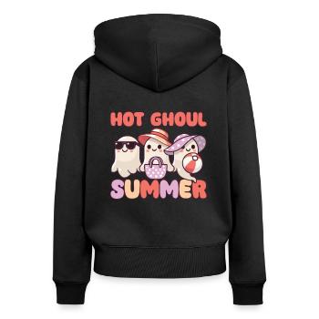 Summerween Hot Ghoul Sommer Halloween Geist - Frauen Premium Bio Zip Hoodie - Schwarz - Hinten - Julia (174cm)
