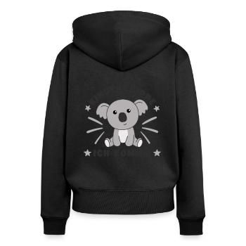 Chambre d’enfant I’m Coming Enfant Koala - Sweat à capuche zippé Premium bio Femme - noir - Dos - Julia (174cm)