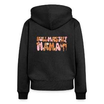 Bullmastiff Groovy Bullmastiff Maman - Sweat à capuche zippé Premium bio Femme - noir - Dos - Julia (174cm)
