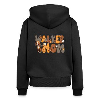 Treeing Walker Coonhound Groovy Walker Mom - Women's Premium Organic Zip Hoodie - black - Back - Julia (174cm)
