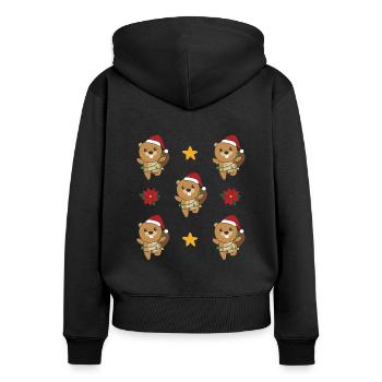 Beaver Christmas Winter Animals Beaver - Women's Premium Organic Zip Hoodie - black - Back - Julia (174cm)
