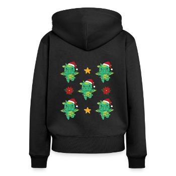 Dragon Christmas Winter Animals Dragon - Women's Premium Organic Zip Hoodie - black - Back - Julia (174cm)