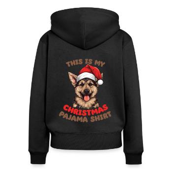 German Shepherd Christmas Pajamas Dogs - Women's Premium Organic Zip Hoodie - black - Back - Julia (174cm)