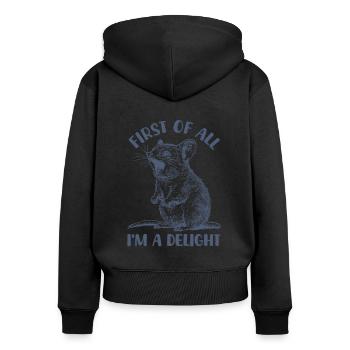 First of all, I'm a pleasure funny - Women's Premium Organic Zip Hoodie - black - Back - Julia (174cm)
