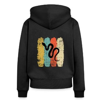 Snake Retro Reptile Python Gift idea - Frauen Premium Bio Zip Hoodie - Schwarz - Hinten - Julia (174cm)