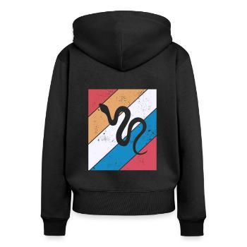 Snake Retro Reptile Python Gift idea - Frauen Premium Bio Zip Hoodie - Schwarz - Hinten - Julia (174cm)