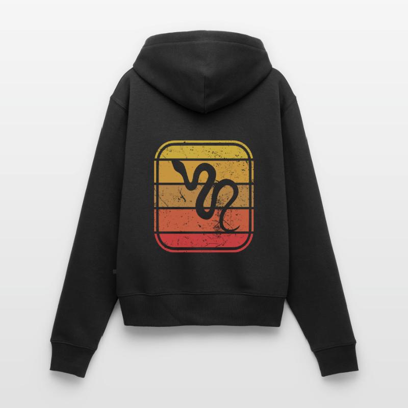 Snake Retro Reptile Python Gift idea Frauen Premium Bio Zip Hoodie