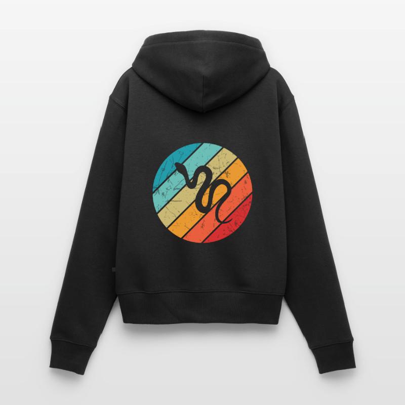 Snake Retro Reptile Python Gift idea Women's Premium Organic Zip Hoodie