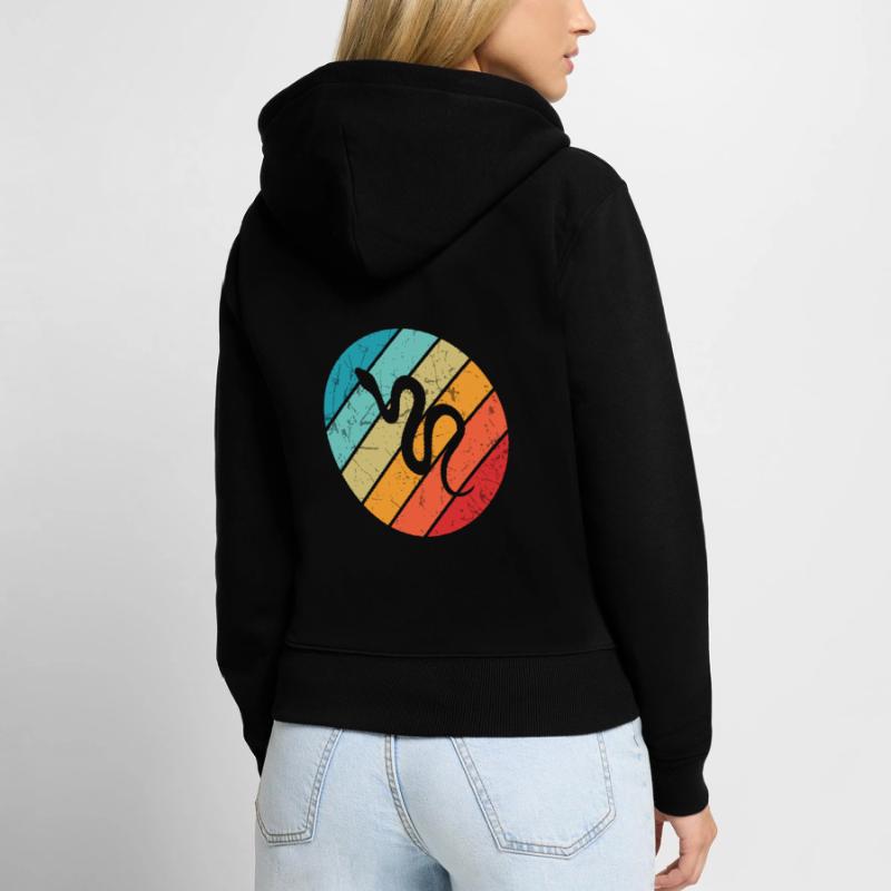 Snake Retro Reptile Python Gift idea Women's Premium Organic Zip Hoodie