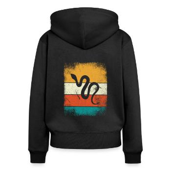 Snake Retro Reptile Python Gift idea - Frauen Premium Bio Zip Hoodie - Schwarz - Hinten - Julia (174cm)
