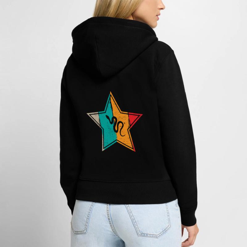 Snake Retro Reptile Python Gift idea Frauen Premium Bio Zip Hoodie