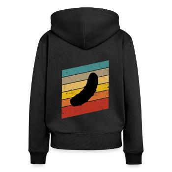 Gurke Gewürzgurke Retro Geschenk - Frauen Premium Bio Zip Hoodie - Schwarz - Hinten - Julia (174cm)