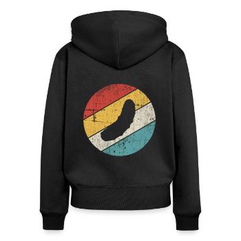 Gurke Gewürzgurke Kreis Retro Geschenk - Frauen Premium Bio Zip Hoodie - Schwarz - Hinten - Julia (174cm)