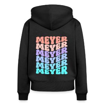Meyer Retro Familie Nachname Geschenk - Frauen Premium Bio Zip Hoodie - Schwarz - Hinten - Julia (174cm)