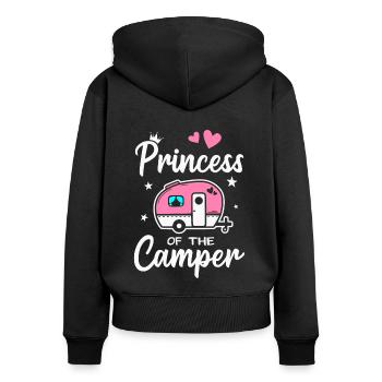 Caravan Camping Princess of the Camper - Women's Premium Organic Zip Hoodie - black - Back - Julia (174cm)