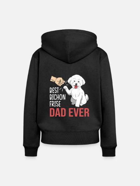 Bichon Frise Hund - Frauen Premium Bio Zip Hoodie - Schwarz