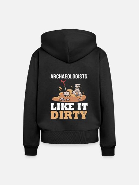 Archäologie - Frauen Premium Bio Zip Hoodie - Schwarz