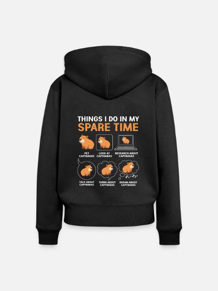 Capybara Capibara - Frauen Premium Bio Zip Hoodie - Schwarz