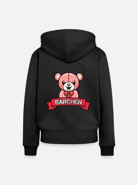 Bärchen - Frauen Premium Bio Zip Hoodie - Schwarz