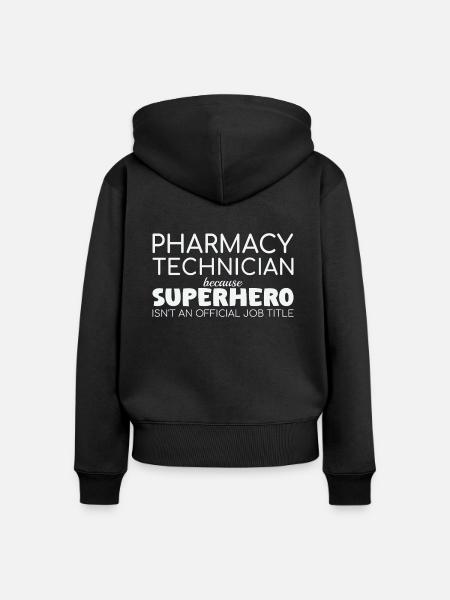 Pharmacy technician Superhero - Frauen Premium Bio Zip Hoodie - Schwarz