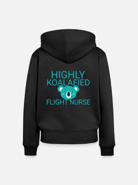 Flight Nurse Koalafied Luftrettung - Frauen Premium Bio Zip Hoodie - Schwarz