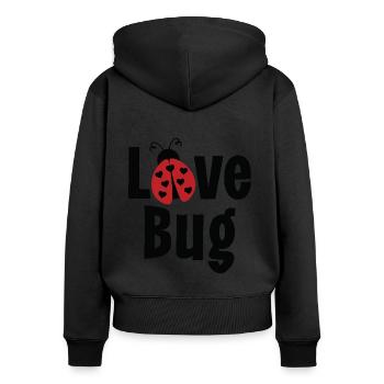 Love Bug - Women's Premium Organic Zip Hoodie - black - Back - Julia (174cm)