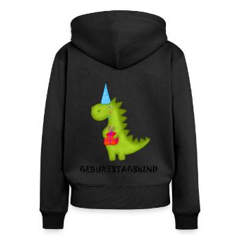 Birthday Boy Tyrannosaurus Rex Dino T-Rex Party - Women's Premium Organic Zip Hoodie - black - Back - Julia (174cm)