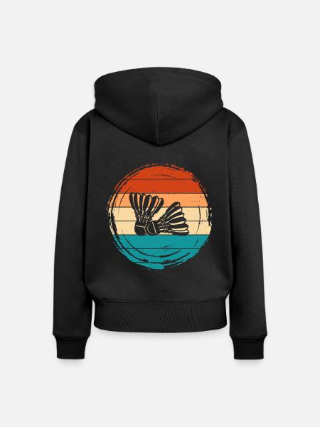 Badminton - Frauen Premium Bio Zip Hoodie - Schwarz