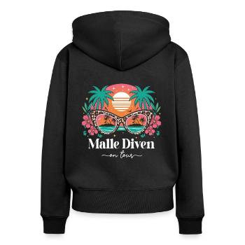 Malle Diven Mallorca Sommer Party Girls - Frauen Premium Bio Zip Hoodie - Schwarz - Hinten - Julia (174cm)
