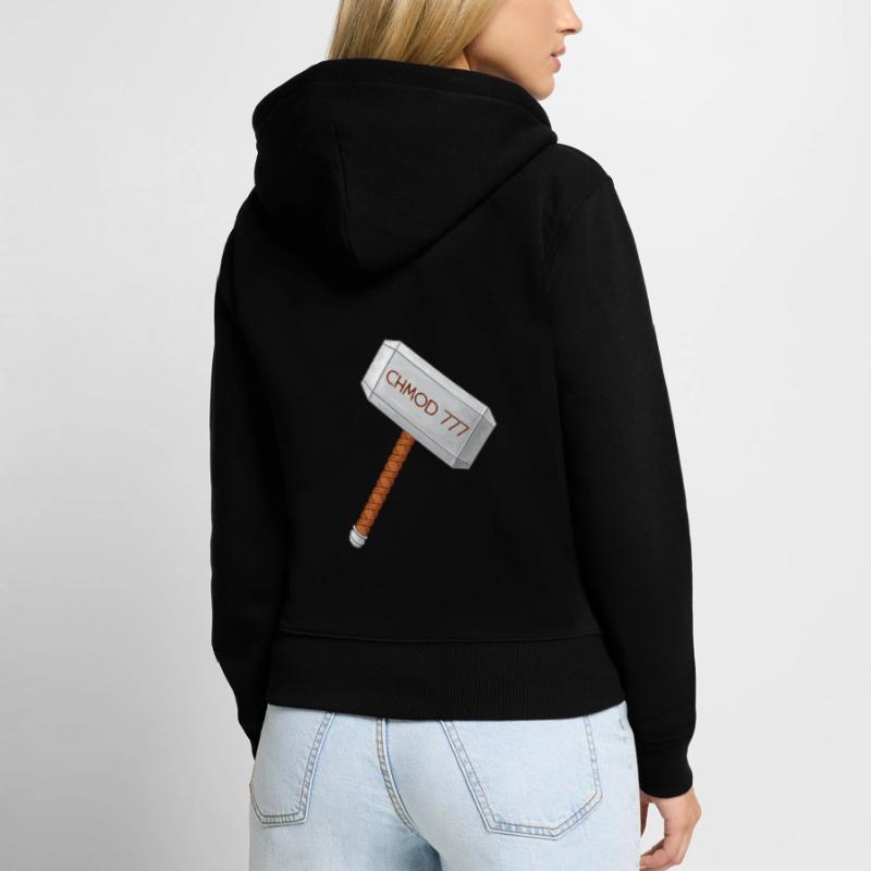 Linux Admin Chmod Sweat à capuche zippé Premium bio Femme