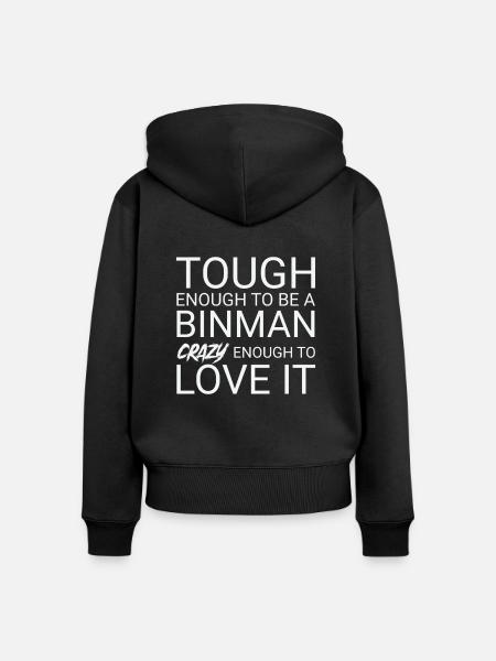 Binman Crazy - Frauen Premium Bio Zip Hoodie - Schwarz