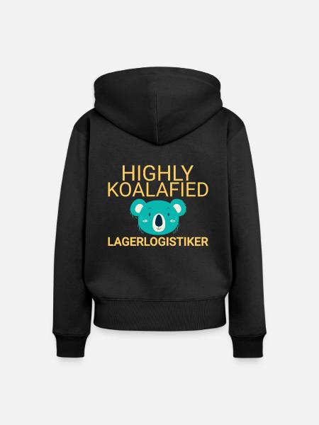 Lagerlogistiker Koalafied - Frauen Premium Bio Zip Hoodie - Schwarz