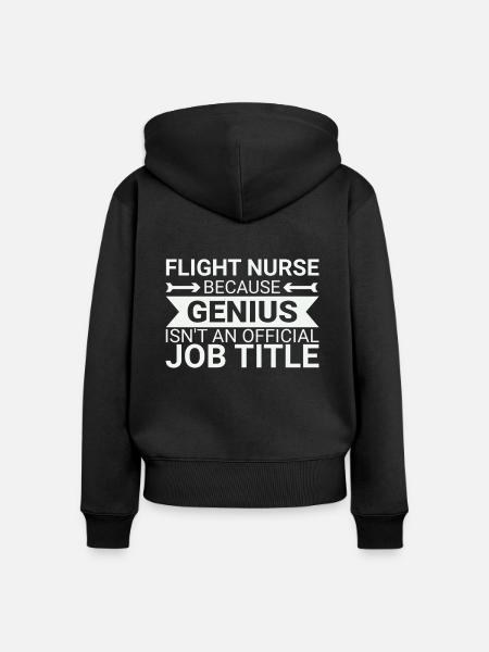 Flight Nurse Genius Luftrettung - Frauen Premium Bio Zip Hoodie - Schwarz