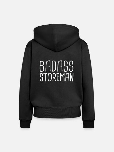 Storeman Badass - Frauen Premium Bio Zip Hoodie - Schwarz