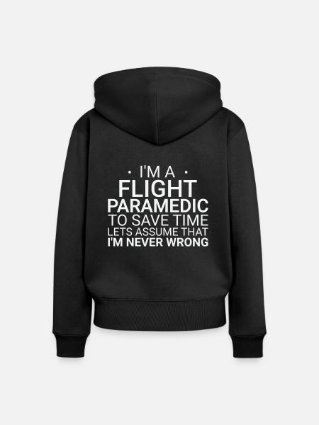 Flight Paramedic Never Wrong Luftrettung - Frauen Premium Bio Zip Hoodie - Schwarz
